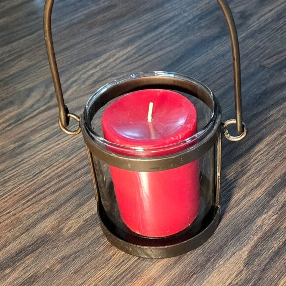 Rustic/Farmhouse/Cottagecore Style Solid Iron & Glass Candle/Lantern NWOT - Picture 2 of 6
